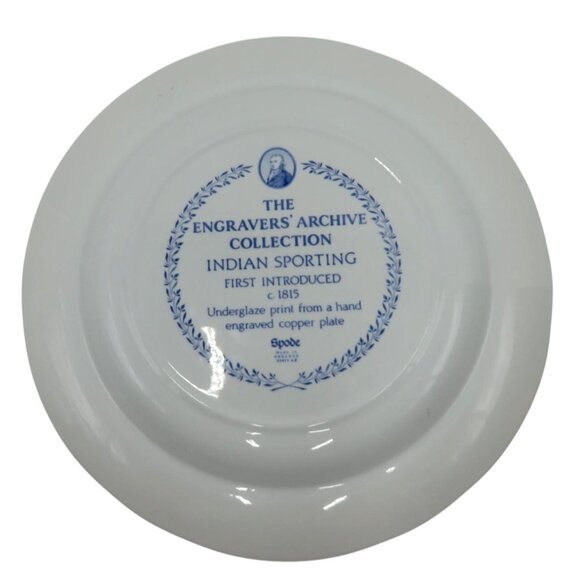 SPODE Blue INDIAN Sporting Engravers' Archive Collection Plate Porcelain 10" - Picture 3 of 9